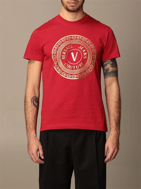 red versace jeans t shirt|red jeans versace price.